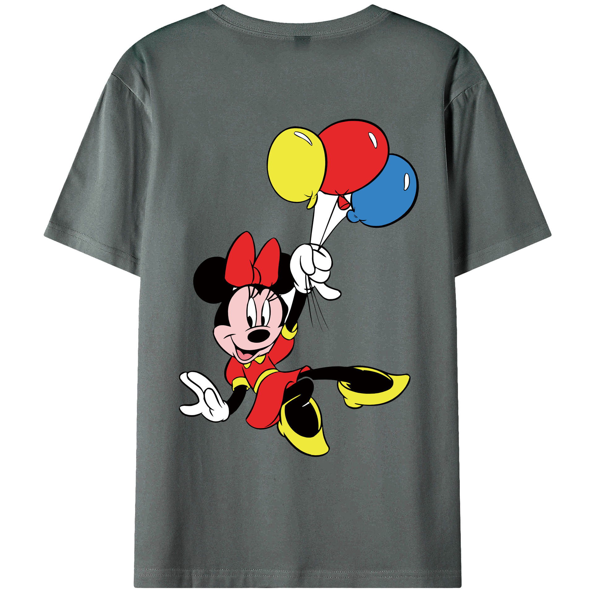 ミッキーマウス Mickey Mouse 綿100％ メンズ半袖Tシャツ（バックプリント） 通気性